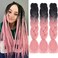 Ombre Braiding Hair Extensions Colored 24 Inch Jumbo Braiding Hair For Women And Girls 3Packs Long Colorful Braiding Hair,Braid Hair Extensions Synthetic Fiber