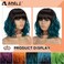 NOBLE Synthetic Curly Bob Wig With Bangs Short Bob Wigs Ombre Brown To Green Color Women's Shoulder Length Wigs Curly Wavy Wig Heat Resistant Colorful Daily Party Wig.