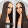 Brown Wig Glueless Lace Front Wigs 30 Inch Straight Hair Chocolate HD Lace Fronts Wig For Women (Dark Brown, 30 Inch)