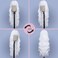 NAYOO White Wigs with Bangs for Women Long Curly Wavy Hair Wigs Heat Resistant Synthetic Fiber Wigs for Daily Party Use 26 Inches (White)
