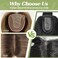 starluck Hair Toppers for Women 14 inch Real Human Hair Topper No Bangs 5"*5.5" Base ombre Ash Blonde Hair Toppers for Women with Thinning Hair Cover Grey Hair