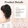 Flufymooz Ponytail Extension, 12" Short Claw Ponytail Extension Wavy Curly Jaw Clip in Pony tails Hair Extension Natural Synthetic Hairpiece for Women (Black Brown)