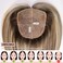 starluck Hair Toppers for Women with Bangs, 5"*5.5"Large Coverage Ombre Light Brown with Blond Highlight 100% Real Human Hair Toppers for Women with Thinning Hair,Cover Gray Hair Roots
