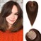 starluck Hair Toppers for Women Real Human Hair, 5""*5.5""Large Coverage Honey Brown Hair Topper No Bangs,100% Real Human Hair Toppers for Women with Thinning Hair,Cover Gray Hair Roots, 12 Inch