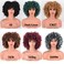 Synthetic Wig Short Curly Ombre Brown Afro Wig Kinky Curly Hair Wig 10 Inches 230g/Piece Afro Wigs Soft and Fluffy Like a Bomb Daily Use (Ombre Brown)
