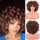 Synthetic Wig Short Curly Ombre Brown Afro Wig Kinky Curly Hair Wig 10 Inches 230g/Piece Afro Wigs Soft and Fluffy Like a Bomb Daily Use (Ombre Brown)