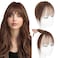 Hairro Clip in Bangs 100% Real Human Hair, Wispy Bangs 360&deg; Cover 3D Clip on Hair for Women, Fake Bangs Air Bangs for Daily Wear Hairpieces Hair Extensions, 8 Inch Dark Brown