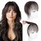 Hairro Clip in Bangs 100% Real Human Hair, Wispy Bangs 360&deg; Cover 3D Clip on Hair for Women, Fake Bangs Air Bangs for Daily Wear Hairpieces Hair Extensions, 8 Inch Black