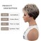 XIUFAXIRUSI XIUFAXIRUSI Ombre Blonde Pixie Cut Wig for White Black Women Short Layered Pixie Wig with Bangs Glueless Tapered Natural Hair Replacement Synthetic Wig
