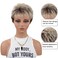 XIUFAXIRUSI XIUFAXIRUSI Ombre Blonde Pixie Cut Wig for White Black Women Short Layered Pixie Wig with Bangs Glueless Tapered Natural Hair Replacement Synthetic Wig