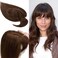 SEGO 100% Real Human Hair Toppers with Bangs,Silk Base 150% Density Clip in Topper Top 2.7&rdquo;x5.1&rdquo; Hair Pieces for Women with Thinning Hair/Hair Loss Cover Gray Hair
