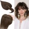 SEGO 100% Real Human Hair Toppers with Bangs,Silk Base 150% Density Clip in Topper Top 2.7&rdquo;x5.1&rdquo; Hair Pieces for Women with Thinning Hair/Hair Loss Cover Gray Hair