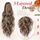 Ponytail 18 inch Curly Claw Clip in Wavy Long Pony Tails Synthetic Hairpiece Fake Hair for Women Girls Daily Party - Light Brown &amp; Blonde Hair Extensions