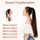 Flufymooz 28 Inch Ponytail Extension, Versatile Elastic Band Ponytail Extension for Women, Long Straight Synthetic Ponytail Daily Hair Black Brown