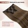 Flufymooz 6PC Clip in Hair Extensions 24" Straight Long Extensions for Women Synthetic Hairpiece (Black Brown with Highlights)