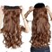 Clip in/on Hair Extension 5 Clips One Piece Full Head Hairpiece Synthetic Heat-Resistant Hair For Party/Daily For Women Girls Teen (27"curly,light brown)