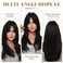 Hairro Hair Toppers with Bangs for Women, Add Volume Length with Invisible Clips In Hairpieces Synthetic Wiglets, for Daily Use/Halloween/Christmas/Cosplay, 18 Inch Natural Black