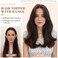 Hairro Hair Toppers with Bangs for Women, Add Volume Length with Invisible Clips In Hairpieces Synthetic Wiglets, for Daily Use/Halloween/Christmas/Cosplay, 18 Inch Natural Black