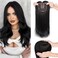 Hairro Hair Toppers with Bangs for Women, Add Volume Length with Invisible Clips In Hairpieces Synthetic Wiglets, for Daily Use/Halloween/Christmas/Cosplay, 18 Inch Natural Black