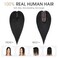 S-noilite Hair Toppers for Women Real Human Hair, Human Hair Toppers for Women,Hair Toppers for Thin Hair,100% Real Human Hair Toppers 2.25"*6" Lace Silk Base Hair Toppers 10 inch Jet Black