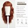 Esmee Long Wavy Wine Copper Red Wigs for Women Natural Synthetic Hair Heat Resistant Wigs with Bangs for Daily Party Cosplay Use (Burgundy) 24 Inches