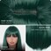 Green Wig with Bangs Long Straight Green Wig for Women Heat Resistant Synthetic Wig for Girls Daily Use Party Halloween Cosplay Wig 24inch