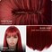 Red Wig with Bangs for Women Long Straight Red Wig Heat Resistant Synthetic Wig for Girls Daily Use Party Halloween Cosplay Wig 24inch