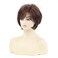 XIUFAXIRUSI XIUFAXIRUSI Brown Layered Pixie Wigs for White Women Blonde Highlight Short Straight Wig with Cute Bangs Natural Looking Synthetic Fluffy Wig