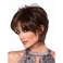 XIUFAXIRUSI XIUFAXIRUSI Brown Layered Pixie Wigs for White Women Blonde Highlight Short Straight Wig with Cute Bangs Natural Looking Synthetic Fluffy Wig