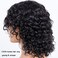 glueless human hair wig short water wave wig with bangs 100 percent brazilian virgin human hair no lace front wigs for women wet and wavy human hair wig 12 inch natural black color