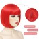 Red Bob Wig With Bangs Short Red Bob Wigs For Women Straight Bob Bangs Wig 10 Inch Heat Resistant Synthetic Hair Natural Looking For Daily Party Use