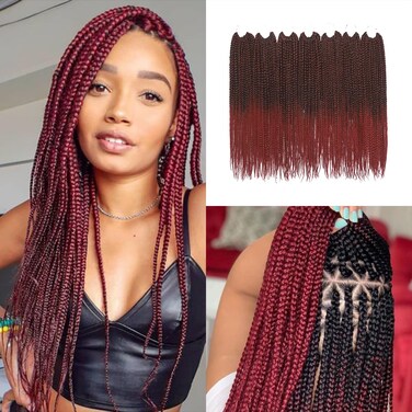 Supernova Hair Senegalese Twist Crochet Hair Ombre Crochet Box Braids Pre Looped 7 Packs Small Crochet Box Braids for Black Women Lightweight Crochet Braids Box Braids Hair Extension (18 Inch #T99J)