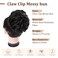 Messy Bun Hair Piece, Fake Hair Bun Hair Pieces for Women, Clip on Bun Extensions Wavy Curly Hairpieces for Women for Daily Party Wedding (Natural Black)