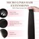 GOO GOO Micro Link Tip Hair Extensions Real Human Hair, 18inch 50g 50S, Cold Fusion Micro Link Tip Hair Extensions, Invisible Remy Hair Extensions, 1B Natural black