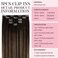 MAXITA Hair Extensions Clip in Human Hair, 5pcs 75g Balayage Dark Brown Mixed Chestnut Brown 16 Inch, Clip in Hair Extensions Real Human Hair Extensions Natural Straight Hair for Women