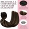MAXITA Hair Extensions Clip in Human Hair, 5pcs 75g Balayage Dark Brown Mixed Chestnut Brown 16 Inch, Clip in Hair Extensions Real Human Hair Extensions Natural Straight Hair for Women