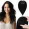 GOO GOO Human Hair Toppers for Women, Hairpiece for Thinning Hair, No Bangs Clip in Hair Pieces, 5 * 5 inch Mono Top Base, Invisible clip-Natural Black 18inch