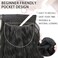 Stamped Glorious Long Corn Wave Ponytail Extension Magic Paste Heat Resistant Wavy Synthetic Wrap Around Ponytail Black Hairpiece for Women (22inch, black)