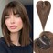 Starluck Real Human Hair Toppers for Women - With Bangs, Hand-woven, Covers Gray Roots, Adds Volume - Brown