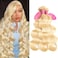 Vallbest 613 Bundles Human Hair Blonde Bundles Human Hair 16 16 16 Inch 613 Raw Bundles Human Hair Body Wave 12A 100% Unprocessed Brazilian Virgin Remy Human Hair 3 Bundles Weave Hair Extensions