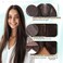 Benehair Hair Toppers for Women Real Human Hair 100% Remy Human Hair Pieces for Women with Thinning Hair 8 * 10cm Lace Silk Base 12 Inch 35g Clip in Hair Extensions Black Brown