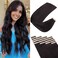 Tape in Hair Extensions Human Hair, Hair Extensions 18 Inch 20pcs Natural Black Remy Straight Human Hair Tape in Extensions Skin Weft Tape Extensions Human Hair (1B#,18 Inch)