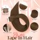 Elailite Tape in Hair Extensions Human Hair Thick Real Remy Hairpieces Medium Brown 14 Inch 40g 20pcs Straight Invisible Seamless Skin Weft Best Tape for Women