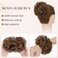 S-noilite Messy Bun Hair Piece Human Hair Wavy Real Hair Bun Extensions Messy Bun Hair Pieces for Women Scrunchies Updo Real Human Hair Bun Dark Brown