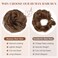 S-noilite Messy Bun Hair Piece Human Hair Wavy Real Hair Bun Extensions Messy Bun Hair Pieces for Women Scrunchies Updo Real Human Hair Bun Dark Brown