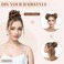 S-noilite Messy Bun Hair Piece Human Hair Wavy Real Hair Bun Extensions Messy Bun Hair Pieces for Women Scrunchies Updo Real Human Hair Bun Dark Brown