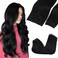 GOO GOO Clip in Hair Extensions Real Human Hair, Remy Human Hair Extensions Clip ins for Women, Natural Human Hair, 22inch 150g 9Pcs, 1 Jet black