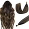 DOORES I Tip Hair Extensions Real Human Hair, Balayage Dark Brown to Chestnut Brown 18 Inch 50g/50s,I Tips Hair Extensions Human Hair Invisible I Tips Extensions Cold Fusion Hair Extensions Straight