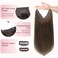 GOO GOO Wire Hair Extensions Human Hair, 4A Chocolate Brown Natural 16inch 95g, Invisible Wire Hair Extensions with Transparent, Seamless Fish Line Hairpiece