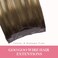 GOO GOO Wire Hair Extensions Human Hair, 3/8/613 Walnut Brown with Ash Brown and Bleach Blonde Balayage 16inch 95g, Invisible Wire Hair Extensions with Transparent, Seamless Fish Line Hairpiece